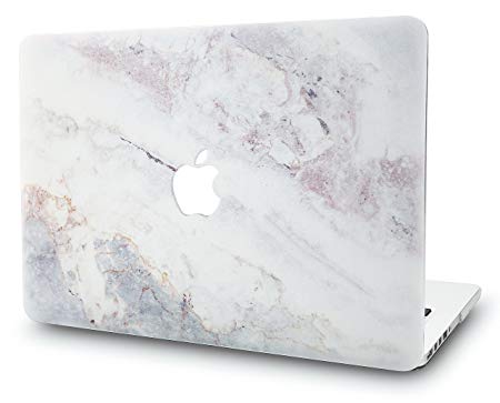 KEC MacBook Pro 13 Inch Case (CD Drive) Plastic Hard Shell Cover Protective A1278 (White Marble 2)