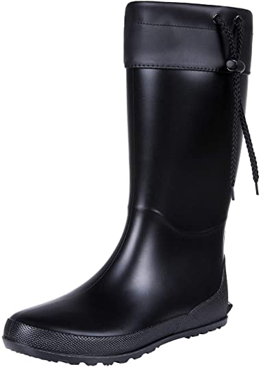 Asgard Women's Mid Calf Rain Boots Collar Gardening Boots Ultra Lightweight Portable Garden Shoes