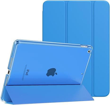 MoKo Case for iPad 10.2 iPad 9th Generation 2021/ iPad 8th Generation 2020/ iPad 7th Generation 2019, Slim Stand Hard Back Shell Smart Cover Case for iPad 10.2 inch, Auto Wake/Sleep, Wave Blue