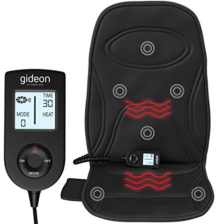 Gideon Vibration Seat Cushion Massager with Heat Therapy for Back, Shoulder and Thighs - Great The Car