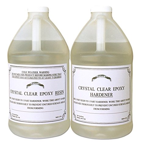 EPOXY RESIN CRYSTAL CLEAR 1 Gallon Kit. FOR SUPER GLOSS COATING AND TABLETOPS