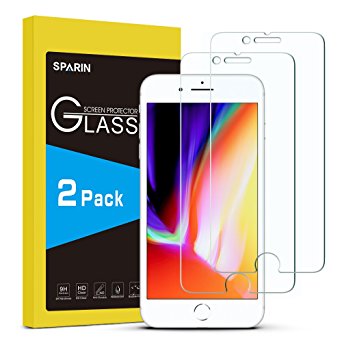 iPhone 8 Plus Screen Protector, [2 Pack] SPARIN [Tempered Glass] [Scratch-Resistant] [Ultra Clear] [9H Hardness] Screen Protector for iPhone 8 Plus / iPhone 7 Plus [ 5.5 inch ] Lifetime Warranty