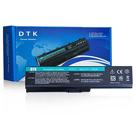 Dtk® New High Performance Laptop Battery For Toshiba PA3817U-1BRS PA3819U-1BRS Satellite C600 C655 C675 A660 A665 L600 L630 L635 L640 L645 L650 L655 L655d L670 L675 L700 L730 L735 L740 L745 L750 L750d L770 L775 L775d M640 M645 P740 P745 P750 P770 P775 Series - 12 Months Warranty [Li-ion 6-cell 10.8V 4400mah/48wh] Notebook battery