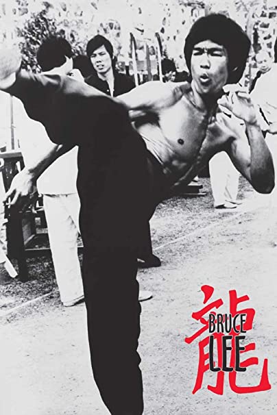 Buyartforless Bruce Lee - High Kick 36x24 Martial Arts Art Print Poster, multicolor