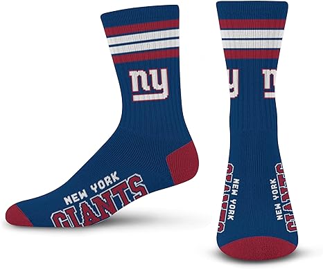 For Bare Feet Men's NFL 4-Stripe Deuce Performance Crew Socks