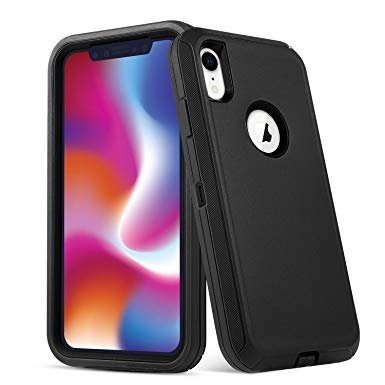 iPhone XR Case,[AOKSI] Dust-Proof Shockproof Scratch-Resistant Heavy Duty Protective Case for iPhone XR [Support Wireless Charging] (Black)