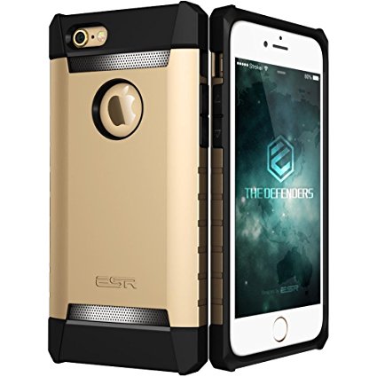 ESR Anti-Scratch TPU Full Body Armor Bumper Case with Clear Screen Protector for iPhone 6 Plus - Shielder Gold