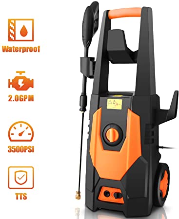 mrliance 3500PSI Electric Pressure Washer 2.0GPM Power Washer 1800W High Pressure Washer Cleaner Machine with 4 Interchangeable Nozzle Orange