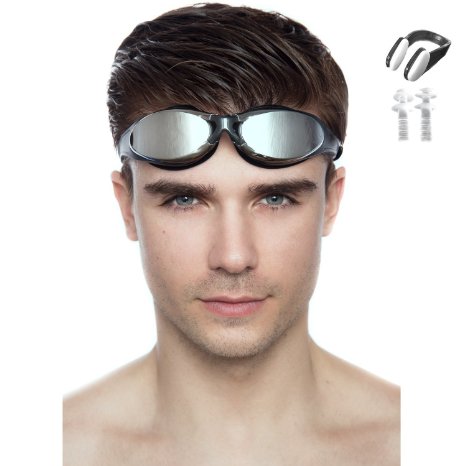 Swimming Goggles for Men and Women Bonus nose Clip and Ear Plug