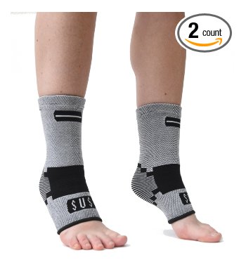 Foot Compression Sleeves (1 Pair) By Susama: Small / Medium - Plantar Fasciitis Heel Arch Support - for Men and Women - Socks for Walking, Running, Hiking, Sports, Crossfit, Athletics, Jogging & Work