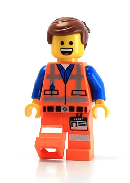 LEGO Movie Masterbuilder Emmet Minifigure (Open Mouth Smile and Angry Faces)