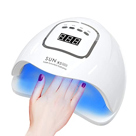 150W UV Led Nail Lamp, 4 Timer Setting Portable Curing UV Gel Nail Lamp for Fingernail and Toenail Gels Based Polishes with Automatic Infrared Sensor