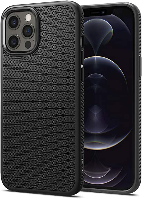 Spigen Liquid Air Armor Designed for Apple iPhone 12 Case (2020) / Designed for iPhone 12 Pro Case (2020) - Matte Black (ACS01701)