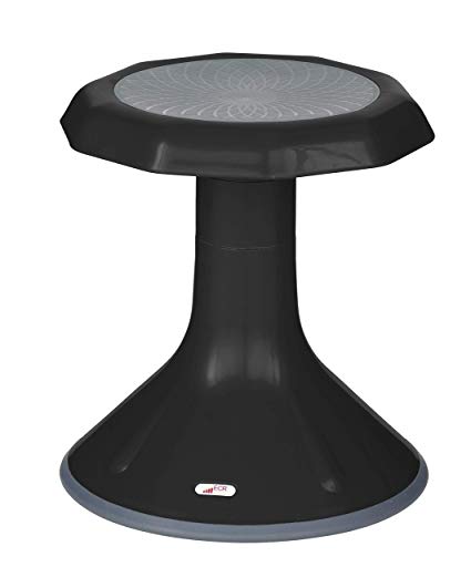 ECR4Kids ACE Active Core Engagement Wobble Stool for Kids, Flexible Classroom & Home Seating, Kids’ Chair, Flexible Seating, Wiggle Chairs, 360 Degree Movement, 15-inch Seat Height, Black