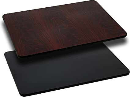 Flash Furniture 30'' x 60'' Rectangular Table Top with Black or Mahogany Reversible Laminate Top