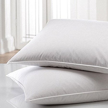 Ellington Home 100% Cotton Premium Down Alternative Hypoallergenic Bed Sleeping Pillow, Made In USA, Queen, 2 Piece