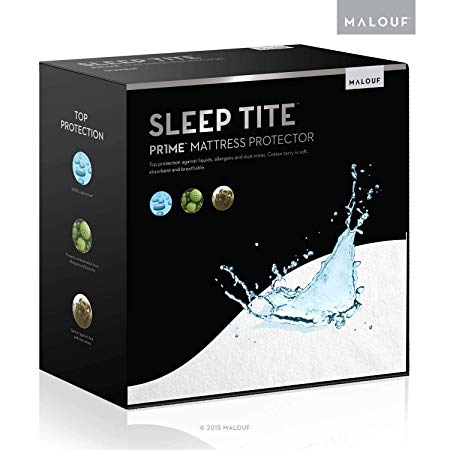 MALOUF SLEEP TITE Hypoallergenic 100% Waterproof Mattress Protector - 15-Year U.S. Warranty - Vinyl Free - King