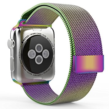 Enow Smart Watch Band, Fully Magnetic Closure Clasp Mesh Loop Milanese Stainless Steel Bracelet Strap for Smart iWatch Sport & Edition 38mm & 42mm