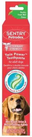 Petrodex Twin Power Toothpaste for Puppies and Small Dogs, Poultry Fresh Mint Flavor, 2.5 oz
