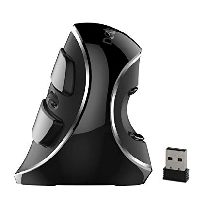 Delux M618 Plus Ergonomic Mouse, Wireless Vertical Mouse 2.4G Optical Vertical Mice 600/1000/1600DPI with Removable Palm Rest for Computer Mac PC
