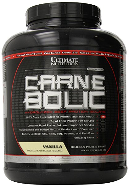 Ultimate Nutrition Carnebolic Hydrolyzed Beef Protein Isolate, Vanilla, 3.57 Pound