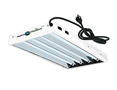 Hydroplanet™ T5 2ft 4lamp Fluorescent HO Bulbs Included for Indoor Horticulture Gardening T5 Grow Lights Fixtures (4 Lamp, 2ft)