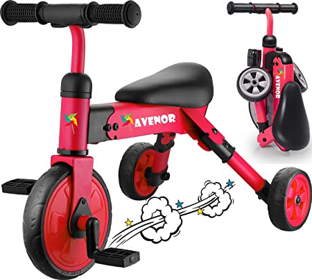 Avenor 2 in 1 Tricycles for 3 Year Olds - 2-4 Years Old Baby Tricycle Perfect As Toddler Bike for 2 Year Old Toddler Or Birthday Gift, Safe Folding Trike for 2 Year Olds Ideal for Boy Girl