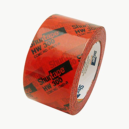 AGN 134338 Shurtape HW-300 Housewrap Sheathing Tape: 2-1/2" x 60 yd, Red/black