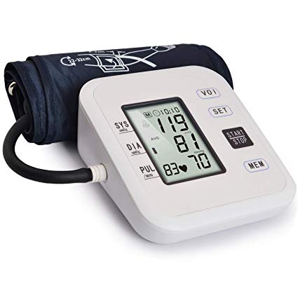 Blood Pressure Monitor Automatic Upper Arm Digital BP Dual User Mode 99 Set Memory Per Person for Home Use with Adjustable Cuff LCD & Talking