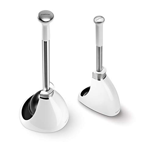 simplehuman toilet brush and toilet plunger set white