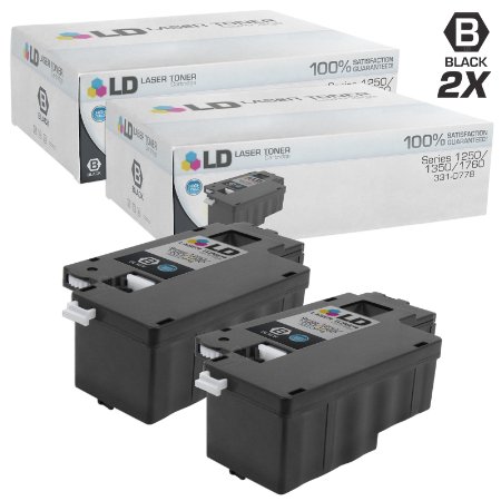 LD © Compatible Dell 331-0778 Set of 2 Black Laser Toner Cartridges for use in the Color Laser C1760nw, C1765nf, C1765nfw, 1250C, 1350cnw, 1355cn & 1355cnw