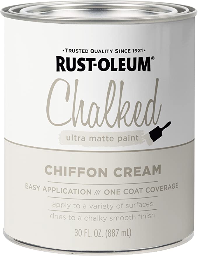 Rust-Oleum 329598 Chalked Ultra Matte Paint, 30 oz, Chiffon Cream