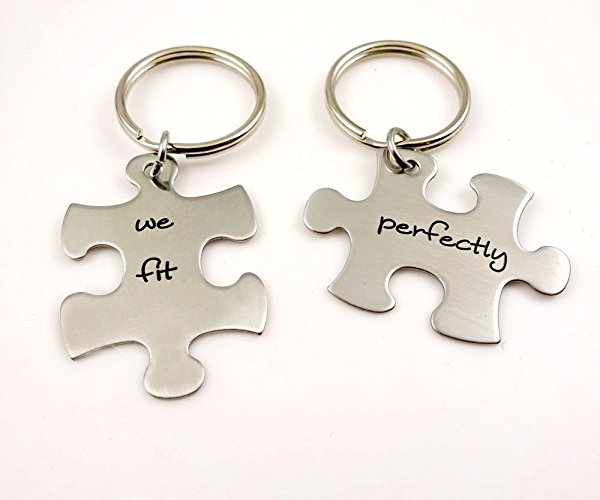 Keychain Set - We Fit Perfectly - Puzzle Pieces