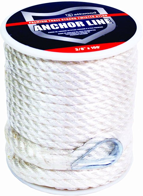 Attwood Nylon Twisted Anchor Line with Thimble