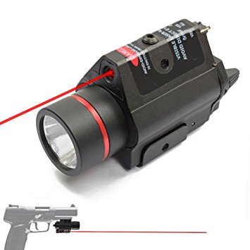 [UPDATED]Feyachi Red Laser   200 Lumen Flashlight Combo with Compact Rail Mount for Pistol Handgun