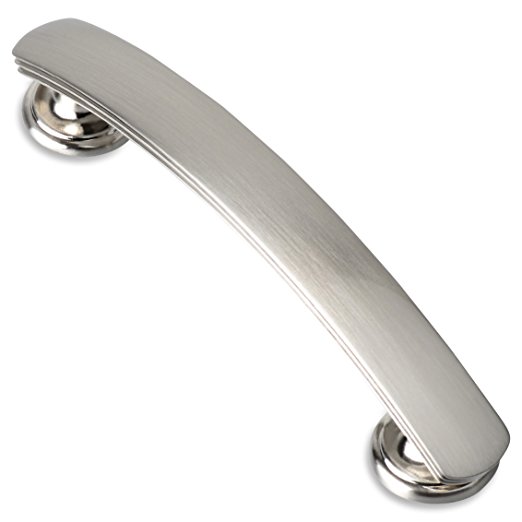 Southern Hills Brushed Nickel Cabinet Pulls - Pack of 5 - Screws Spaced 3.75 Inches - 4.9 Inches Total Length - Satin Nickel Drawer Pulls, Cupboard Handles SH3865-SN-5