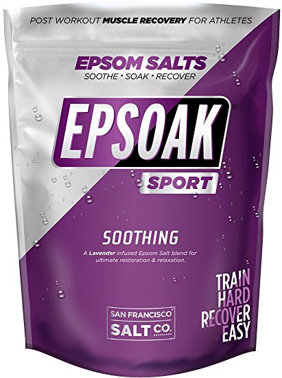 Epsoak SPORT Epsom Salt for Athletes - SOOTHING. All-natural, therapeutic soak with Lavender Essential Oil (5lb Bulk Bag)