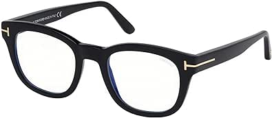 Tom Ford frame (TF-5542-B 001), Shiny Black, Shiny Rose Gold "T" Logo / Blue Bloc, 50/22/146