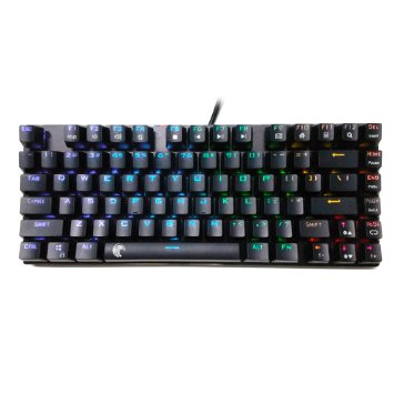 E-Element® Z-88 RGB LED Backlit Water-Proof Mechanical Gaming Keyboard with 81 Keys Anti-Ghost keys, Blue Switches, Black