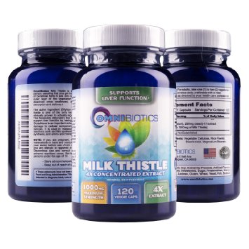 OmniBiotics Milk Thistle Supplement Silymarin Extract 120 Count