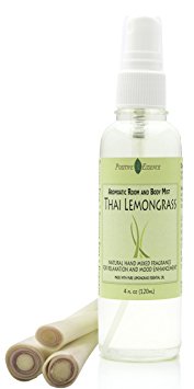 Thai Lemongrass Room Spray by Positive Essence - Natural Aromatic Room and Body Spray - Thai Lemongrass Scent Made with Pure Essential Oils - Air Freshener Odor Eliminator - Bathroom Spray