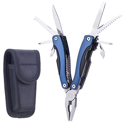 CO-Z 15 in 1 Portable Pocket Multifunctional Multi Tool. Folding Saw, Wire Cutter, Pliers, Sheath Multipurpose for Survival, Camping, Fishing, Hunting, Hiking, Car Set