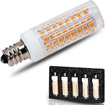 [5-Pack] E12 Led Bulb Candelabra Light Bulbs 8W, 100W (850LM) Equivalent Ceiling Fan Bulbs, Warm White 3000K, Dimmable, LED Chandelier Light Bulbs.