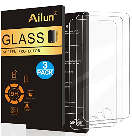 iPod Touch 6 Screen Protector,[3Pack]by Ailun, 2.5D Edge Tempered Glass for iPod Touch 6/5(6th/5th Generation),Anti-Scratch,Case Friendly,Siania Retail Package