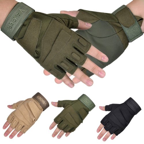 Vbiger Military Half-finger Fingerless Tactical Airsoft Hunting Riding Cycling Gloves