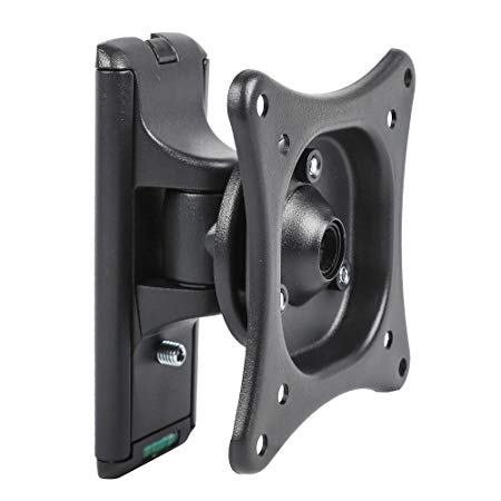 DYNAVISTA Adjustable Tilt Swivel TV Wall Mount Bracket Fits up to 32 Inch LCD LED TV Flat Screen Monitors Low-Profile Rotating Tilting TV Mount Compatible with VESA 75 and 100, Max 25 Lbs ( Black )