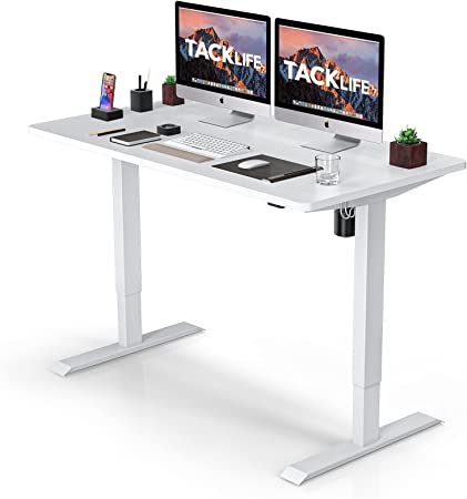 TACKLIFE Electric Standing Desk HOD1A, 52 x 28 inches Whole Piece Desktop, Quick Assembly, Ultra-Quiet Adjustment, Stand Up Desk White