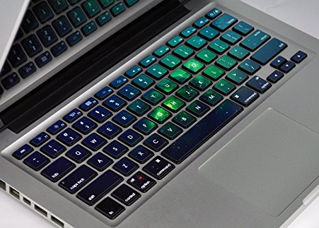 Crocodil Graphics Green Stars Dust Keyboard Stickers for MacBook Pro 13, 15, 17 and MacBook Air 13" (Green Stars Dust)