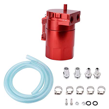 EVIL ENERGY 00590RD Red Universal Aluminum Oil Catch Reservoir Tank Breather Filter Kit 280ml