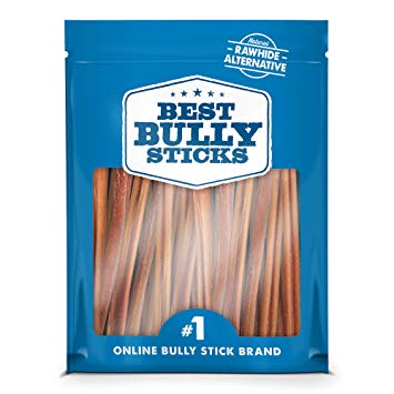 Supreme 6-inch Bully Pizzle Stick Dog Chews by Best Bully Sticks (25 Pack)